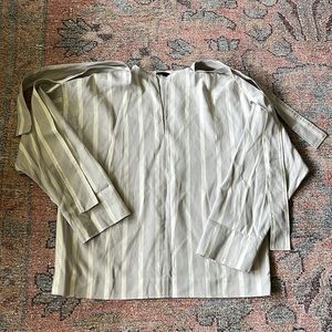 JOSEPH Denver stripe tunic blouse gray/cream cotton silk blend size FR 40/US L